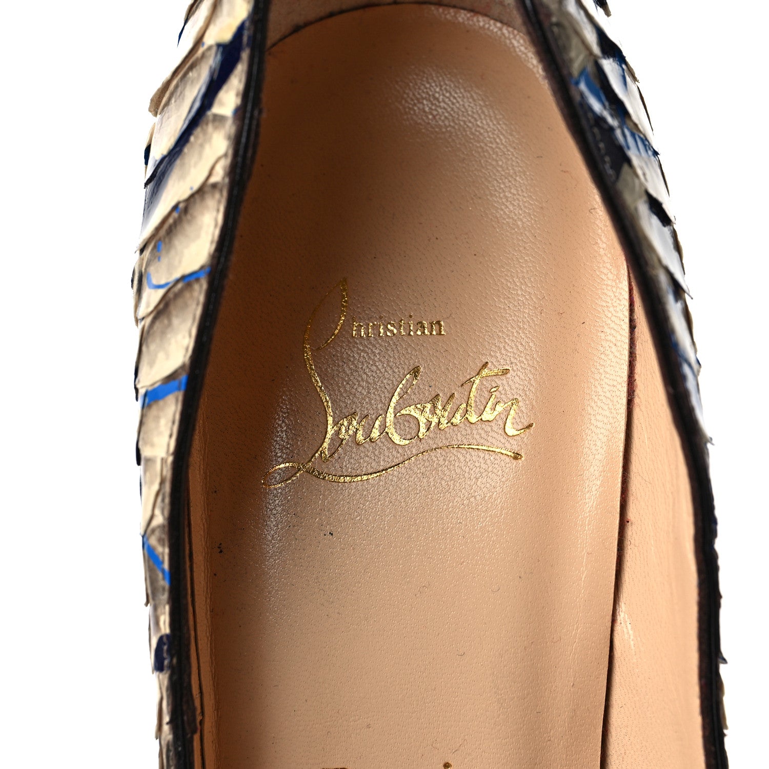 Christian Louboutin Python Vulcano So Kate 120 Pumps 38 Blue 9 of 12