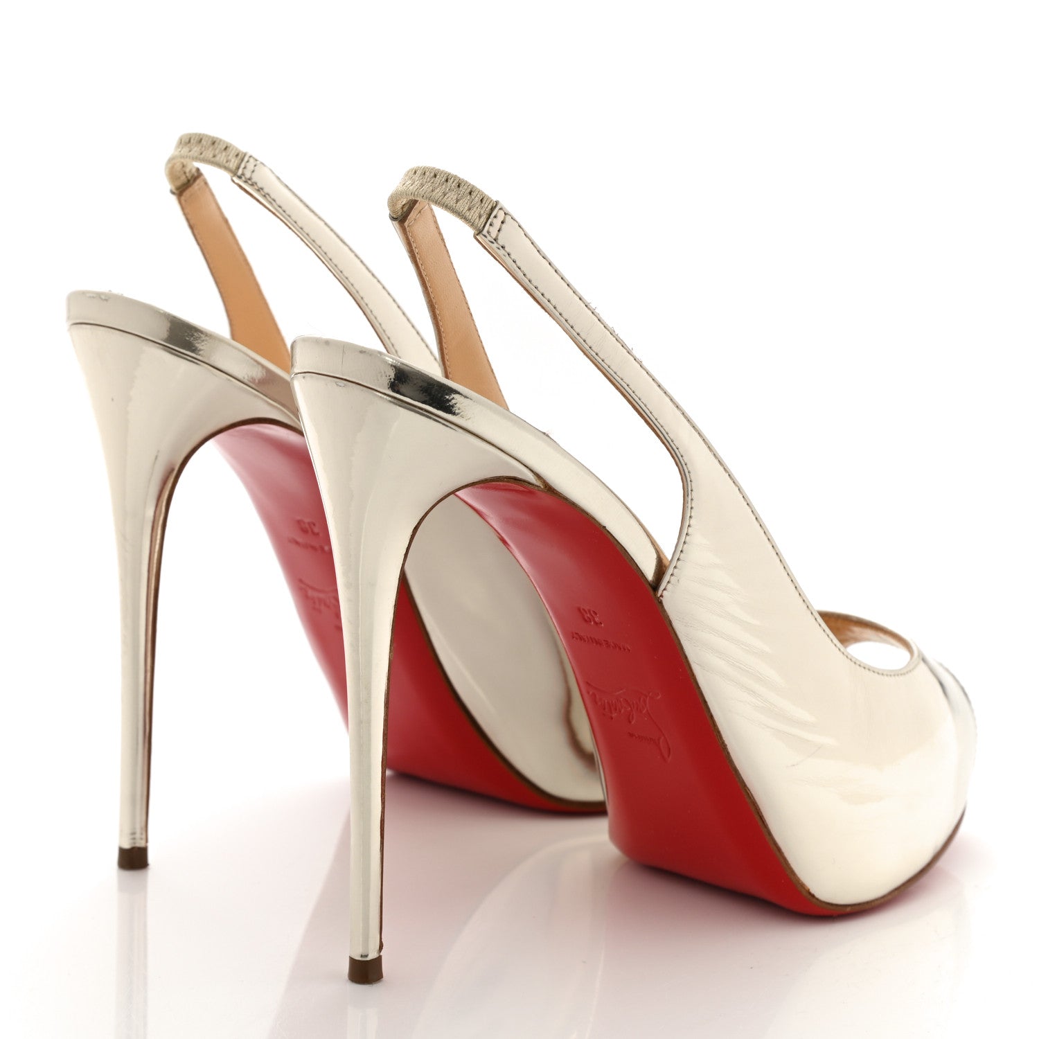 Christian Louboutin Metallic Patent No Prive 120 Pumps 38 Gold 4 of 10