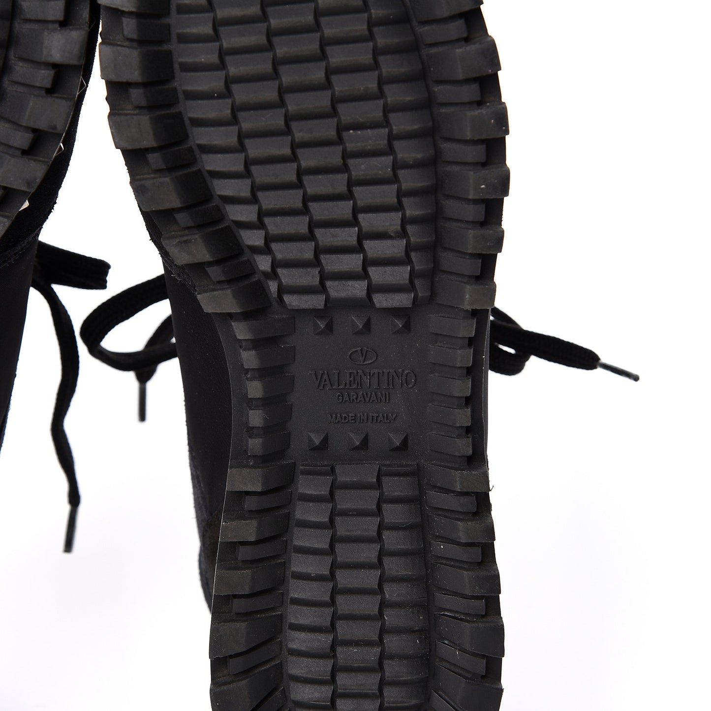 Suede Nylon Camouflage Womens Soul Rockstud Sneakers 37.5 Black