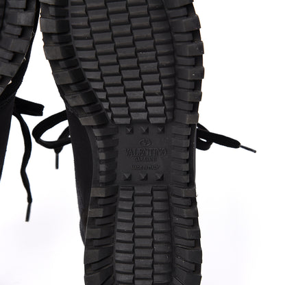 Valentino Garavani Suede Nylon Camouflage Womens Soul Rockstud Sneakers 37.5 Black 8 of 10