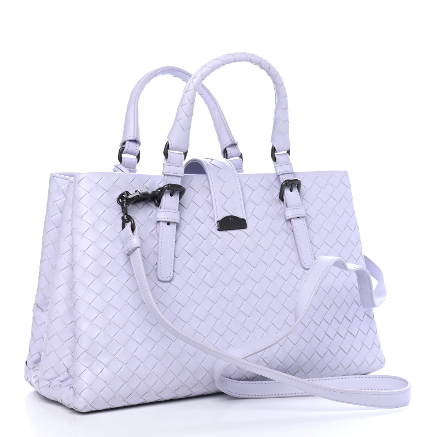 Light Calf Intrecciato Small Roma Oyster Lilac
