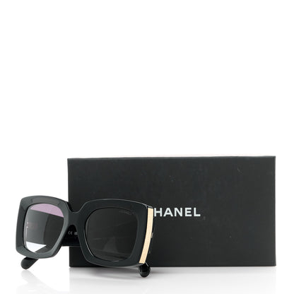Chanel Acetate Rectangle Sunglasses 5435 Black 8 of 8