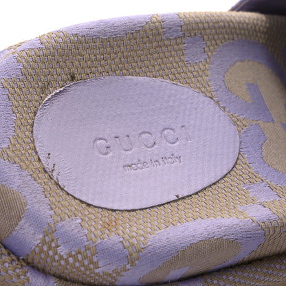 Gucci Monogram Jumbo GG Platform Slide Wedge Sandals 39 Beige Lapis 11 of 12