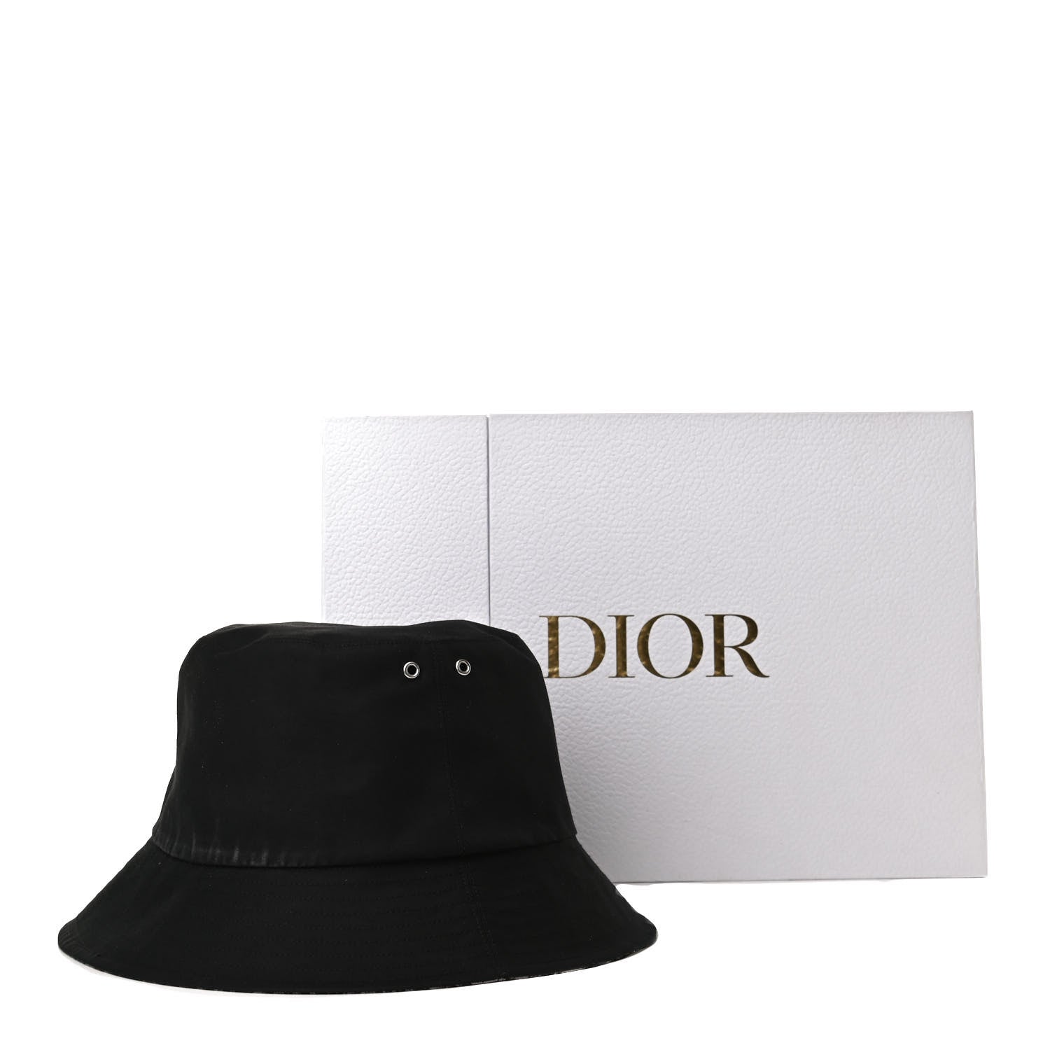 Christian Dior Polyester Cotton Oblique Teddy-D Brim Bucket Hat 57 Black 9 of 9