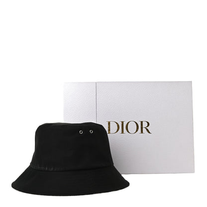 Christian Dior Polyester Cotton Oblique Teddy-D Brim Bucket Hat 57 Black 9 of 9