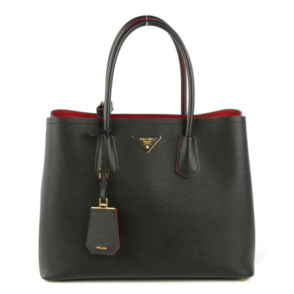 Prada Saffiano Cuir Large Double Bag Nero Black 3 of 24