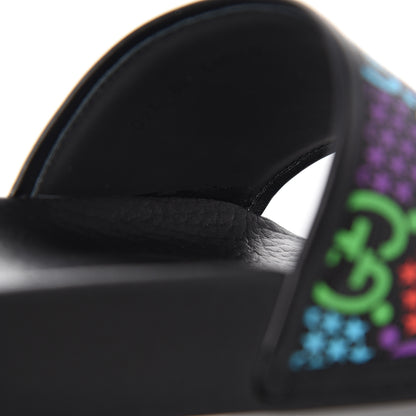 Gucci GG Supreme Monogram Psychedelic Mens Slide Sandals 10 Black Multicolor 9 of 11