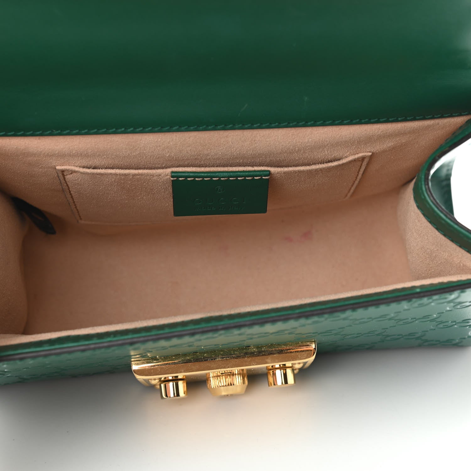 Gucci Guccissima Small Padlock Shoulder Bag Emerald 5 of 12