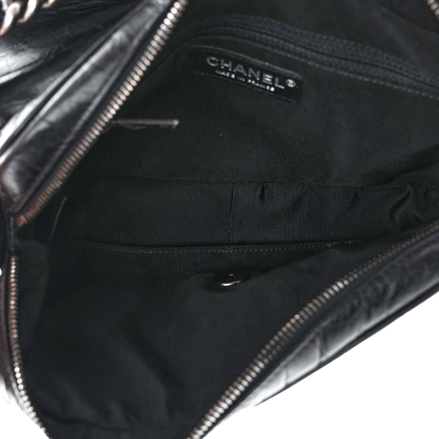 Chanel Crumpled Calfskin Quilted Medium Casual Rock Flap Black 5 of 9