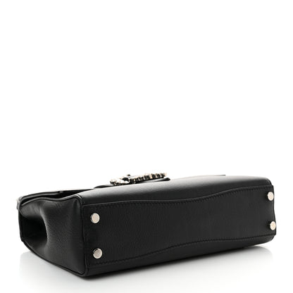 Jimmy Choo Calfskin Crystal Medium Cheri Top Handle Bag Black 4 of 12