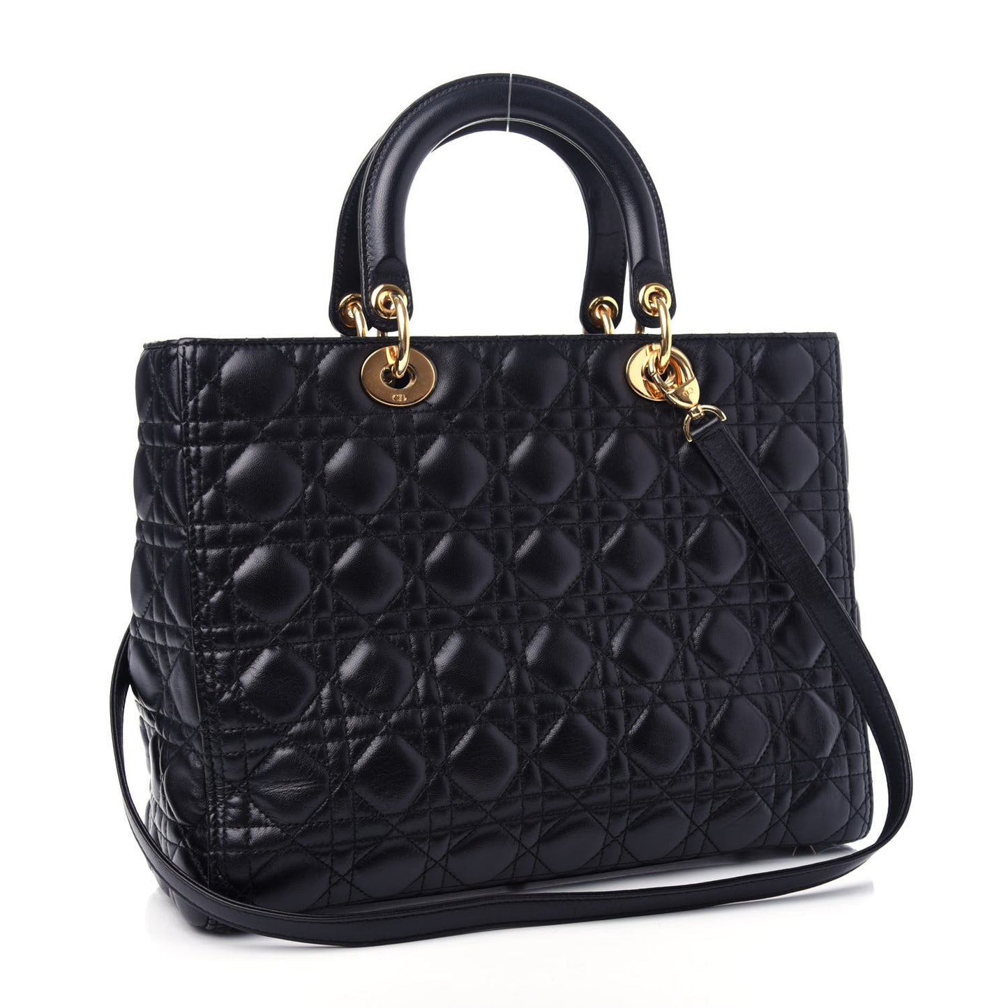Lambskin Cannage Large Lady Dior Black