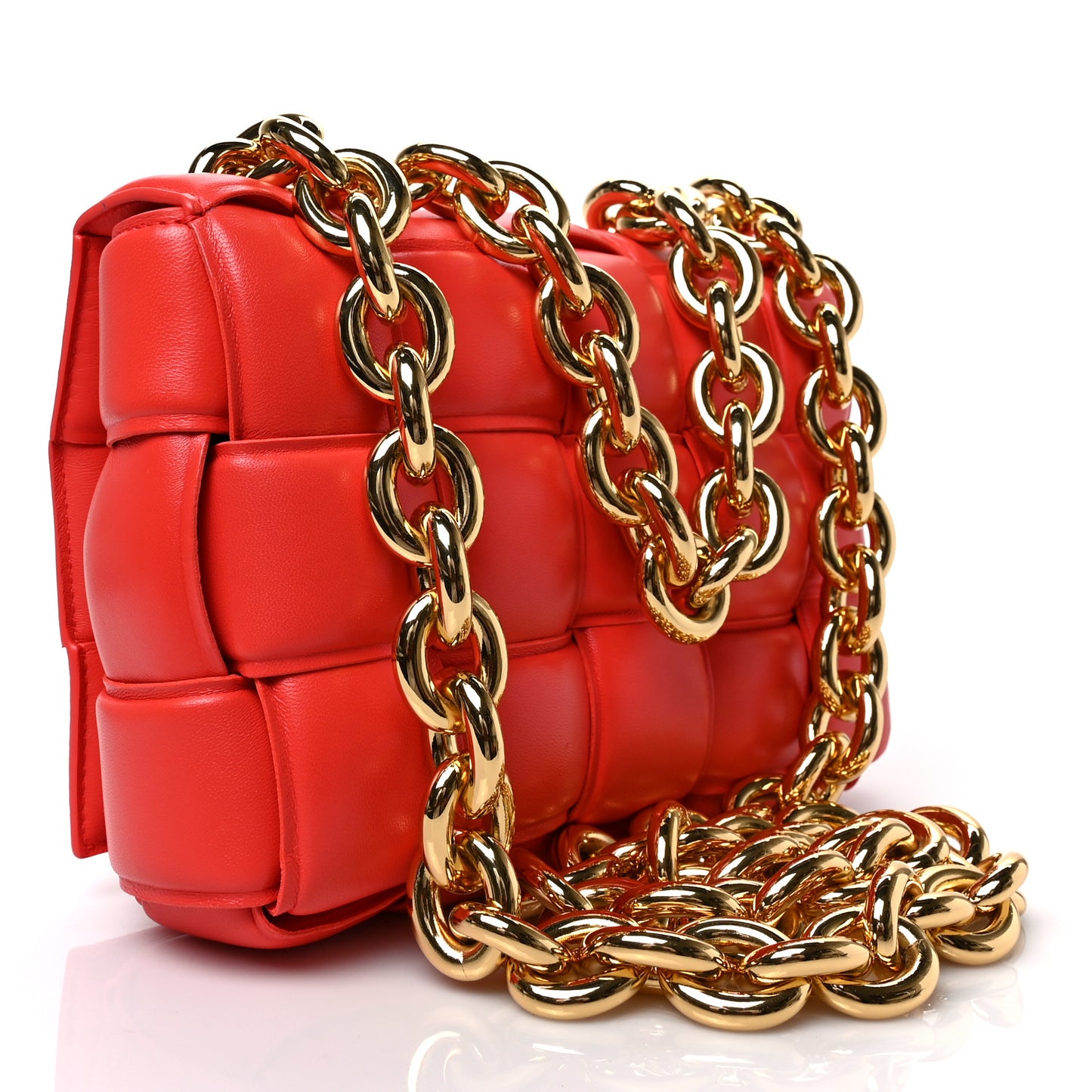 Lambskin Maxi Intreccio Padded Chain Cassette Crossbody Bag Sunburst