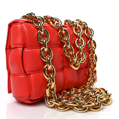Bottega Veneta Lambskin Maxi Intreccio Padded Chain Cassette Crossbody Bag Sunburst 3 of 8
