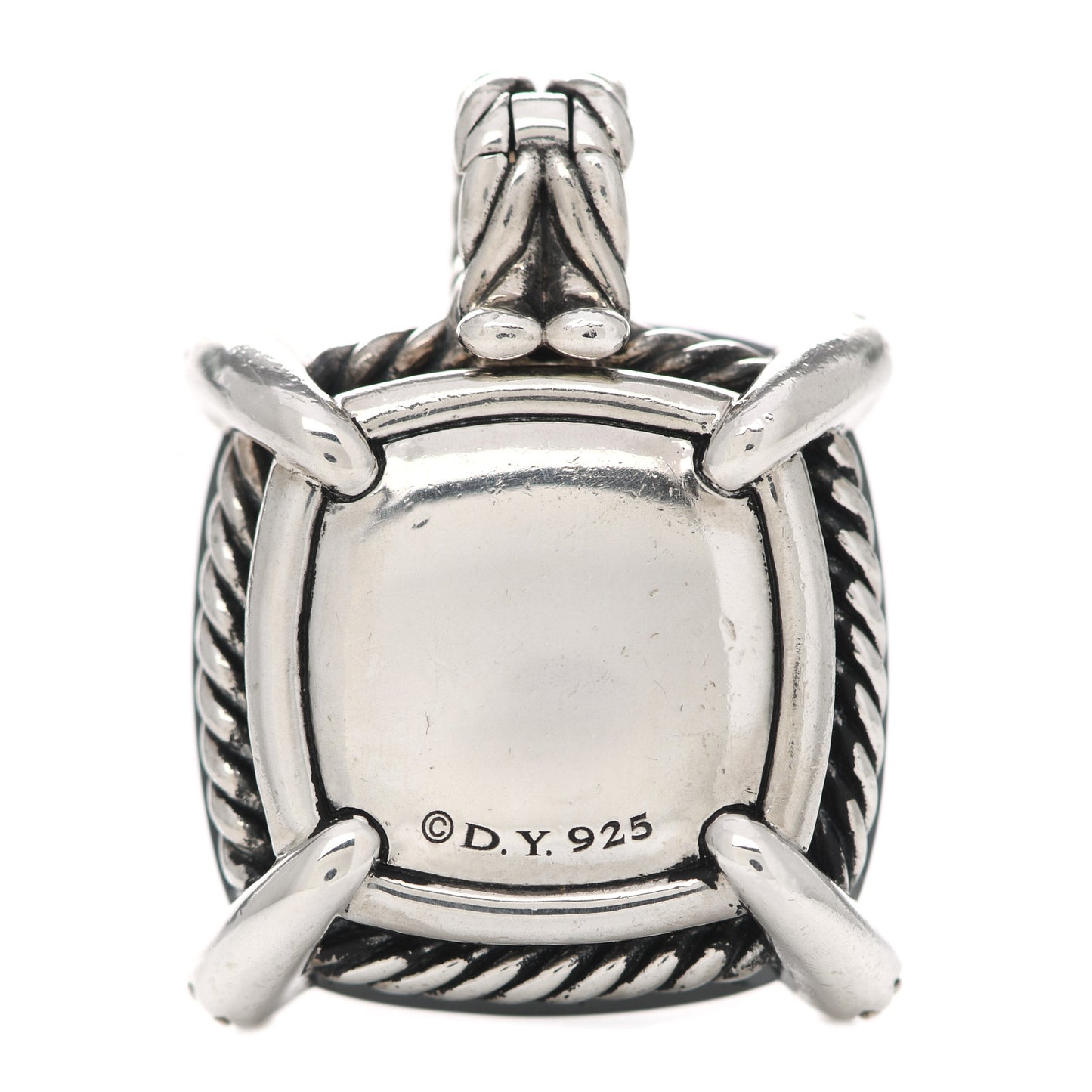 Sterling Silver Diamond Hematine 20mm Chatelaine Pendant