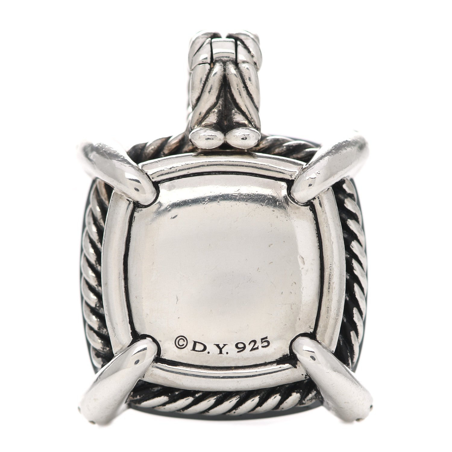 David Yurman Sterling Silver Diamond Hematine 20mm Chatelaine Pendant 3 of 3