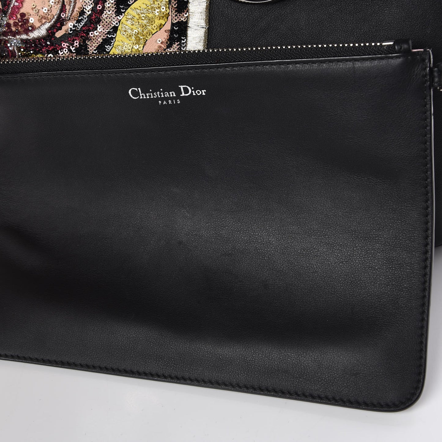 Sequin Embroidered Smooth Calfskin Medium Diorissimo Black