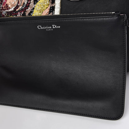Christian Dior Sequin Embroidered Smooth Calfskin Medium Diorissimo Black 12 of 14