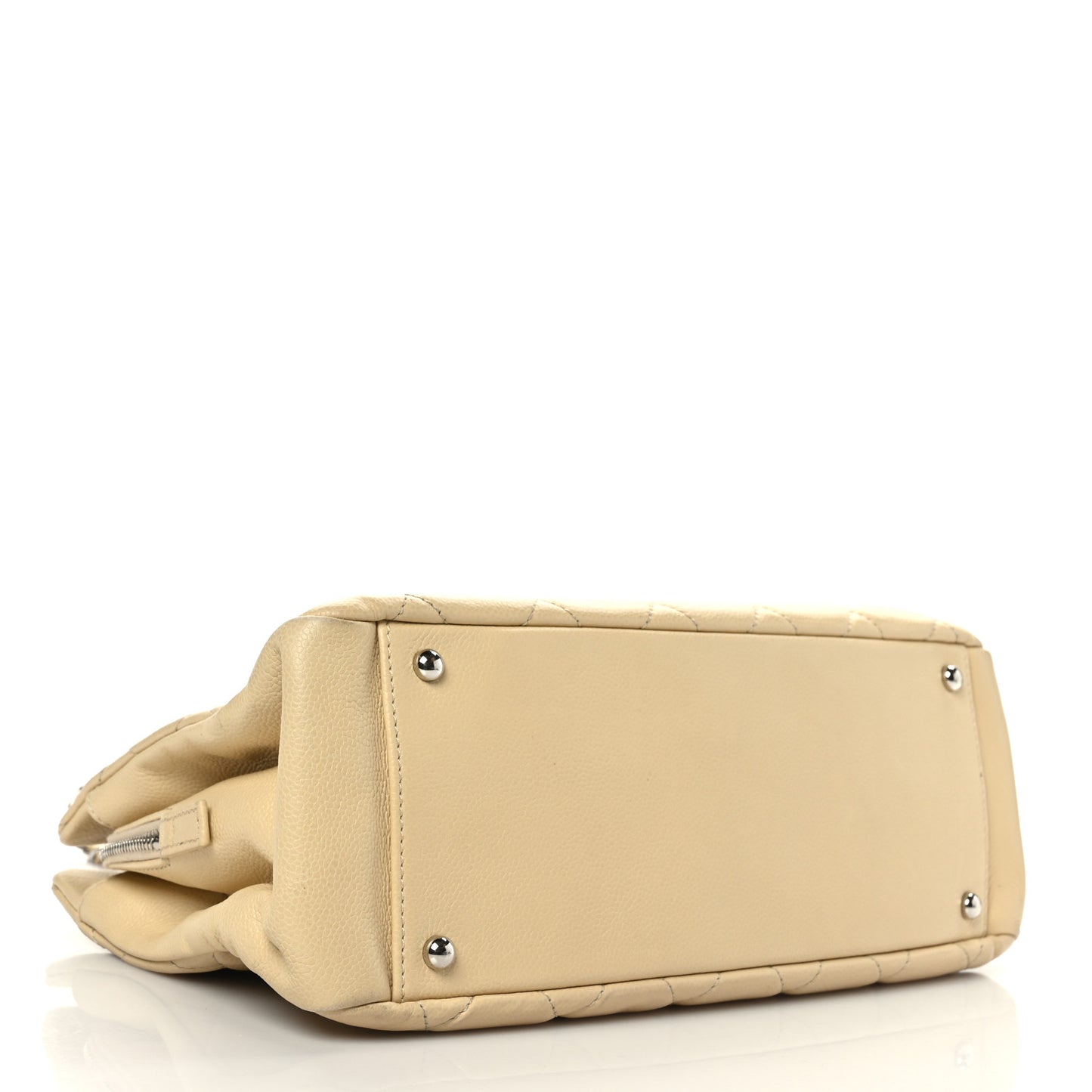 Caviar Quilted Timeless CC Shopping Tote Beige
