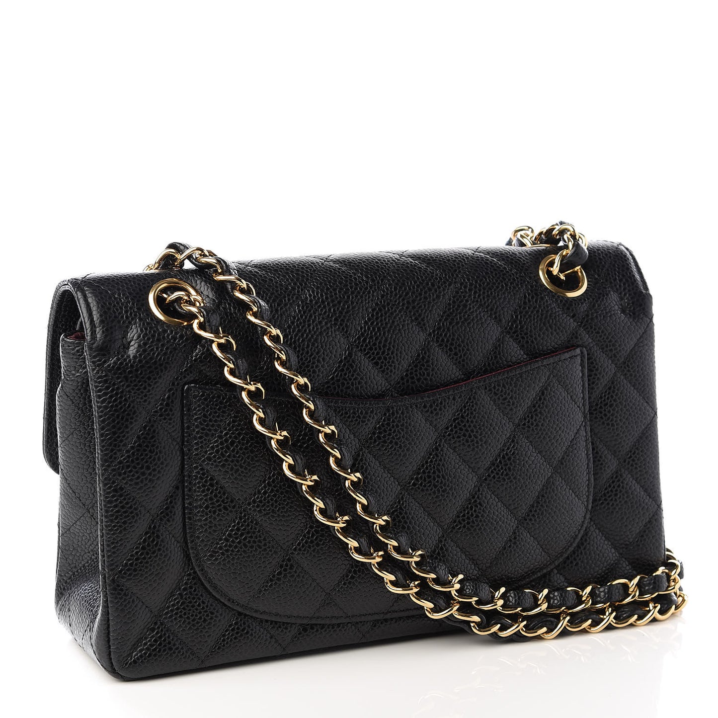 Caviar Quilted Small Double Flap Black