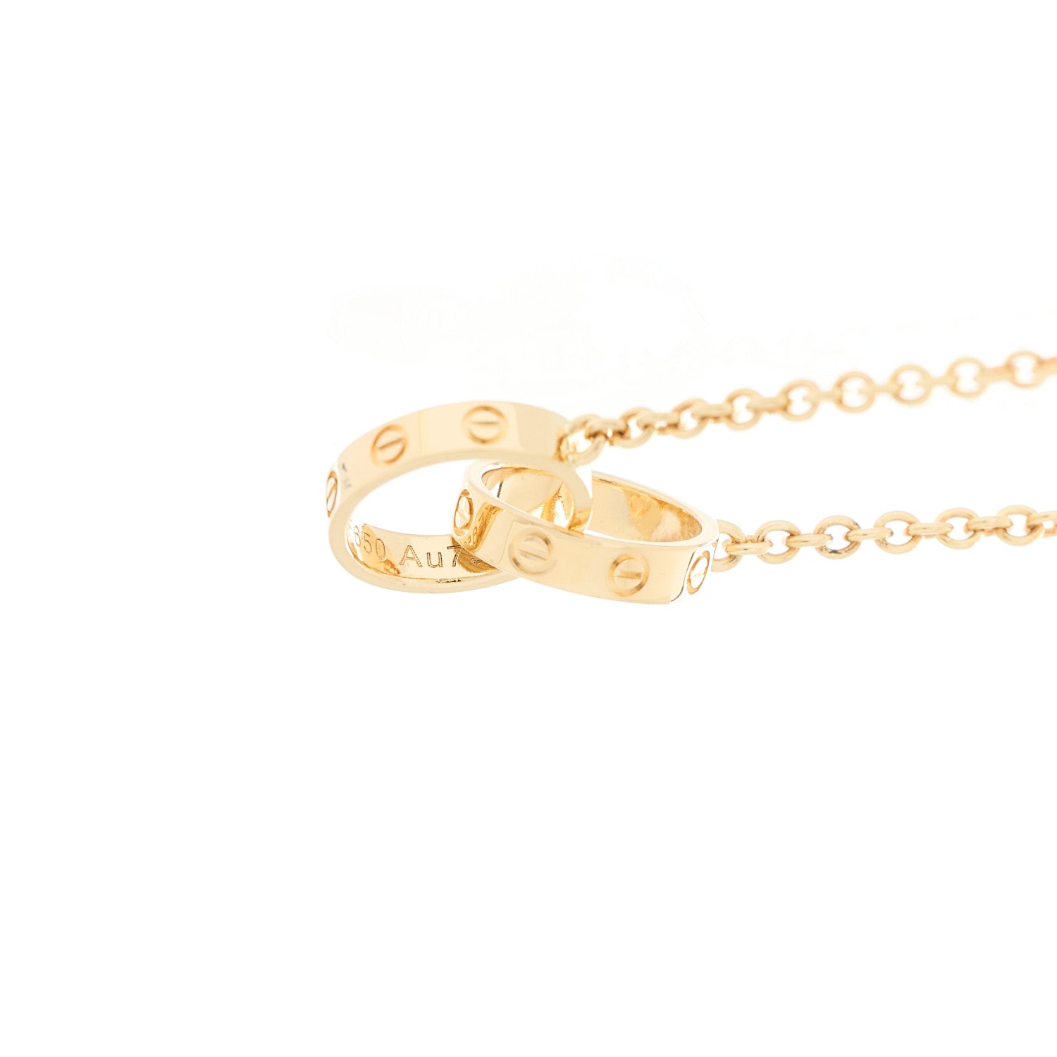Cartier 18K Yellow Gold Interlocking LOVE Necklace 6 of 9