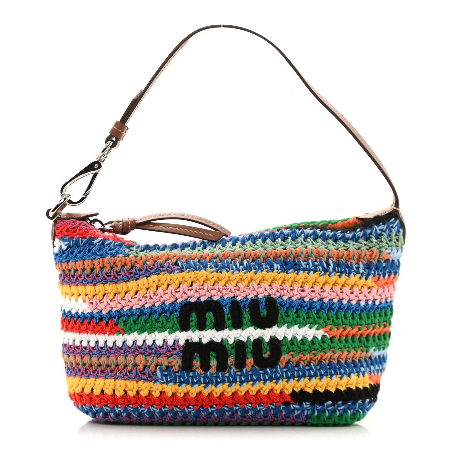 Fabric Crochet Pouch Multicolor Multicolor