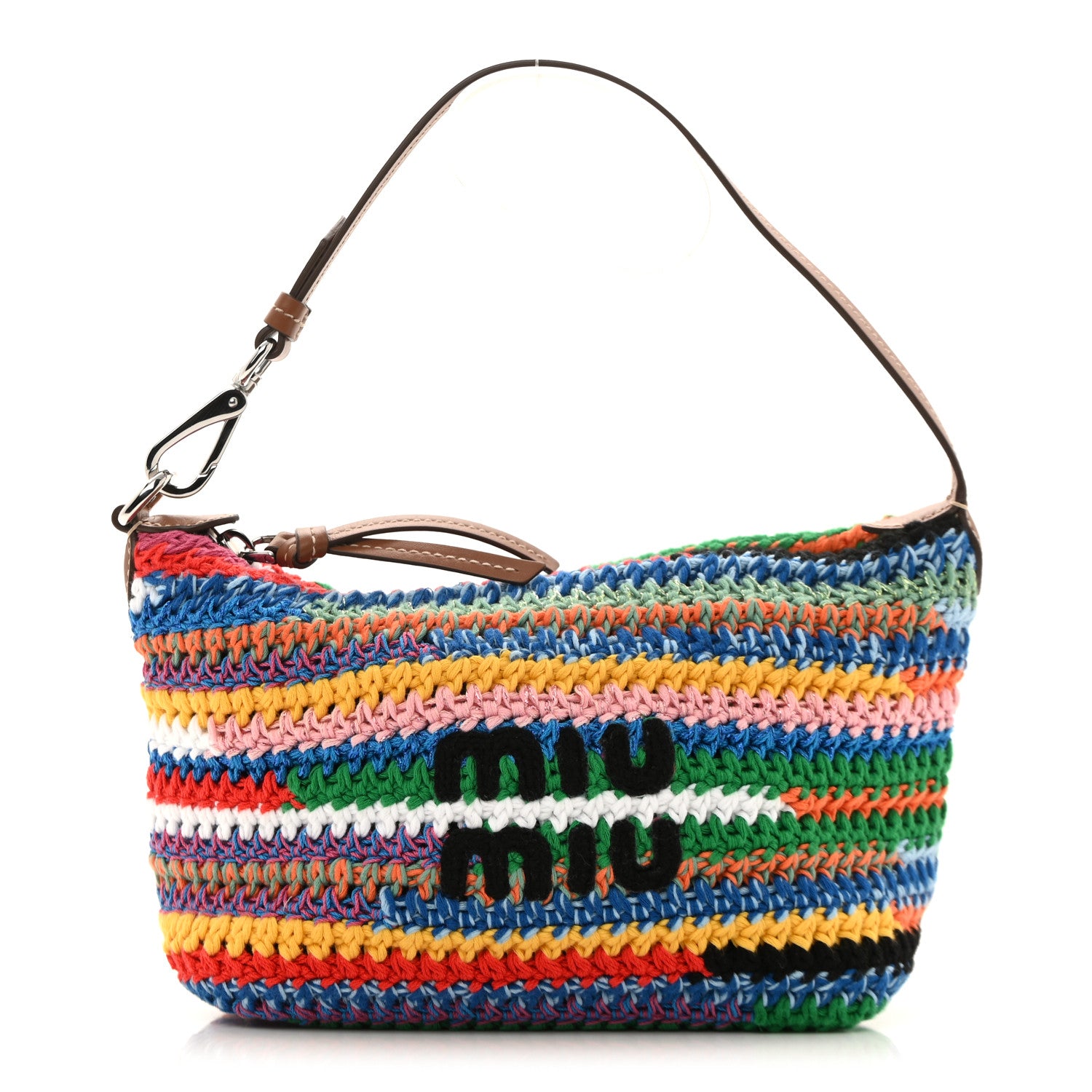 Miu Miu Fabric Crochet Pouch Multicolor Multicolor 1 of 10