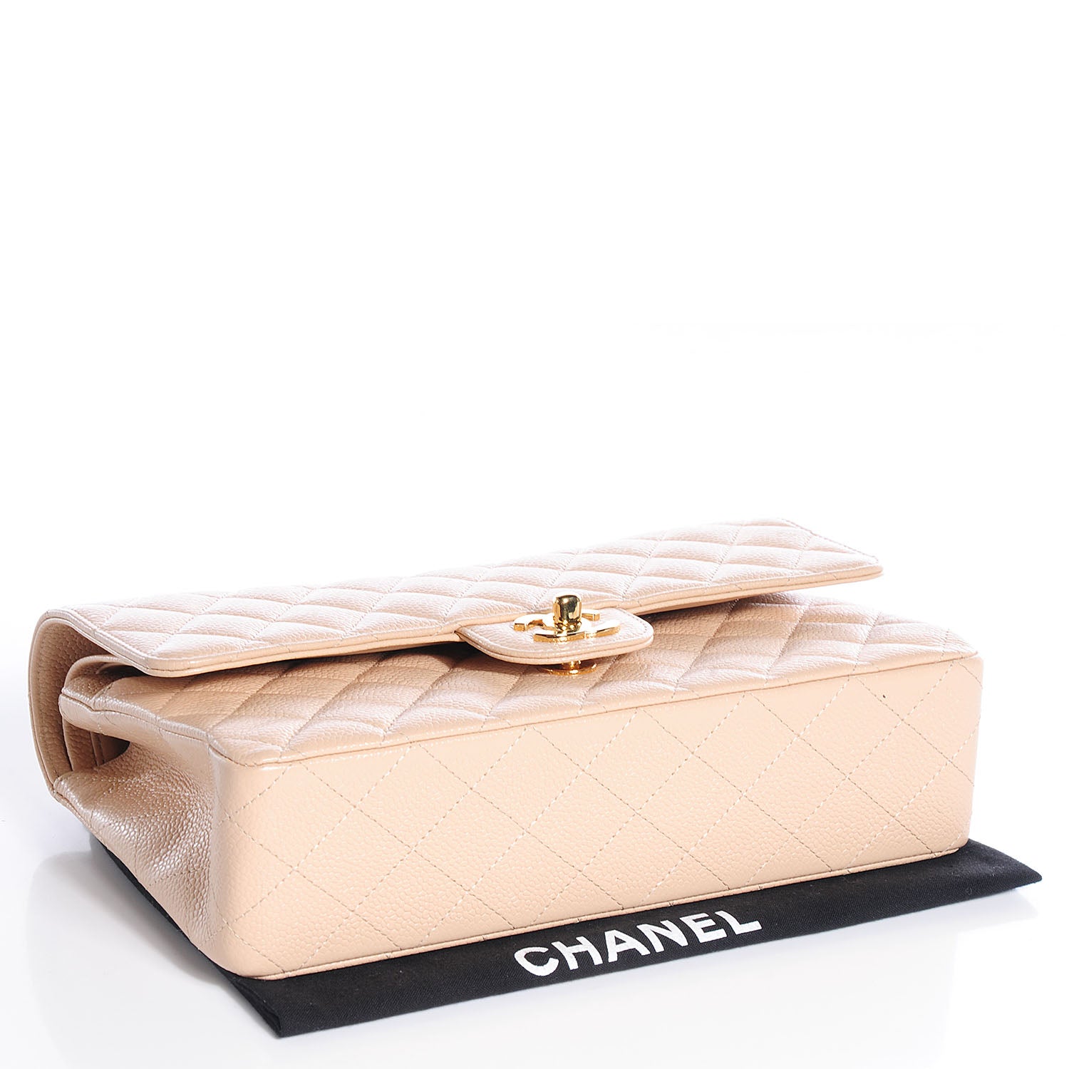 Chanel Caviar Quilted Medium Double Flap Beige Clair 4 of 8