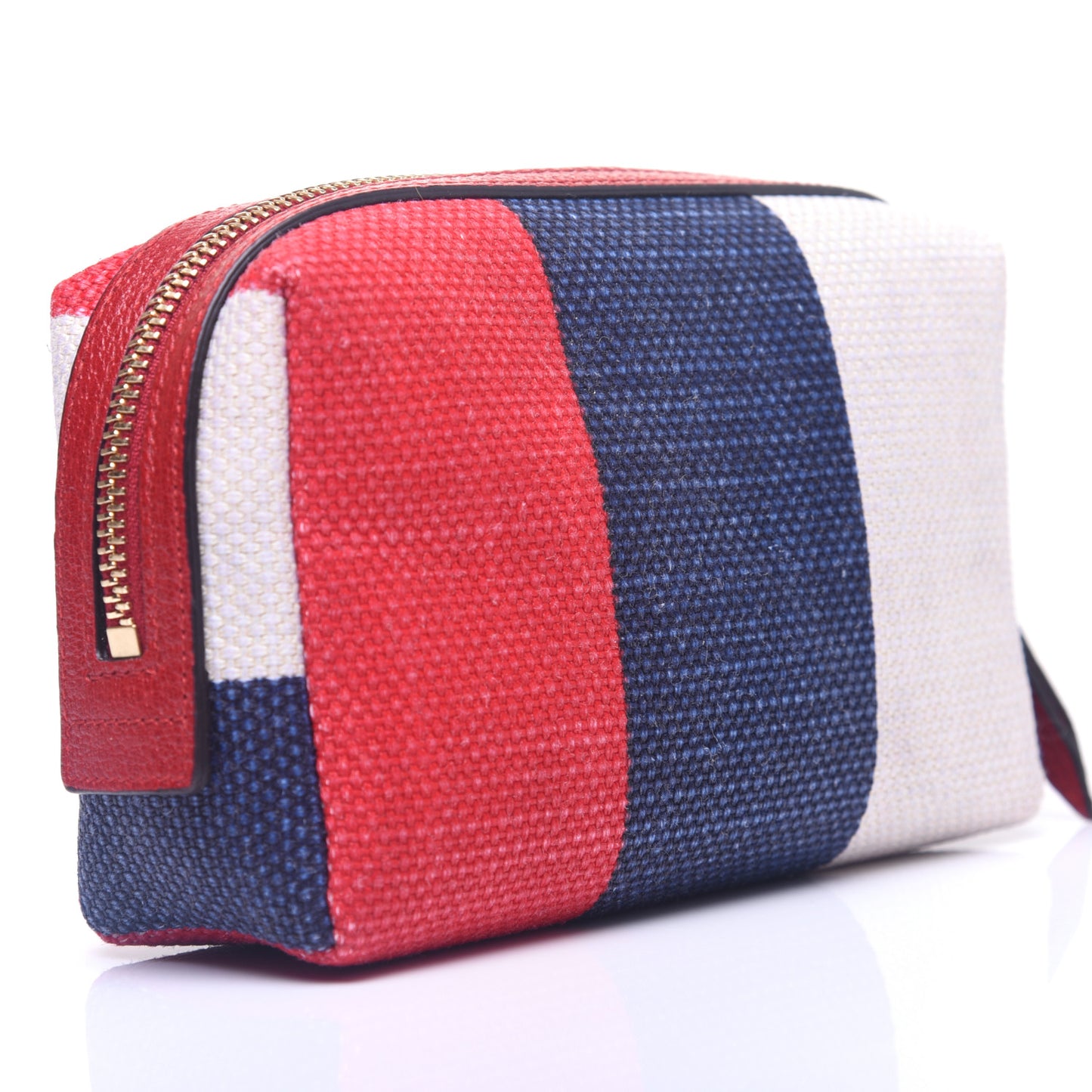 Canvas Sylvie Stripe Logo Cosmetic Case Mystic White Hibiscus Red Maritime