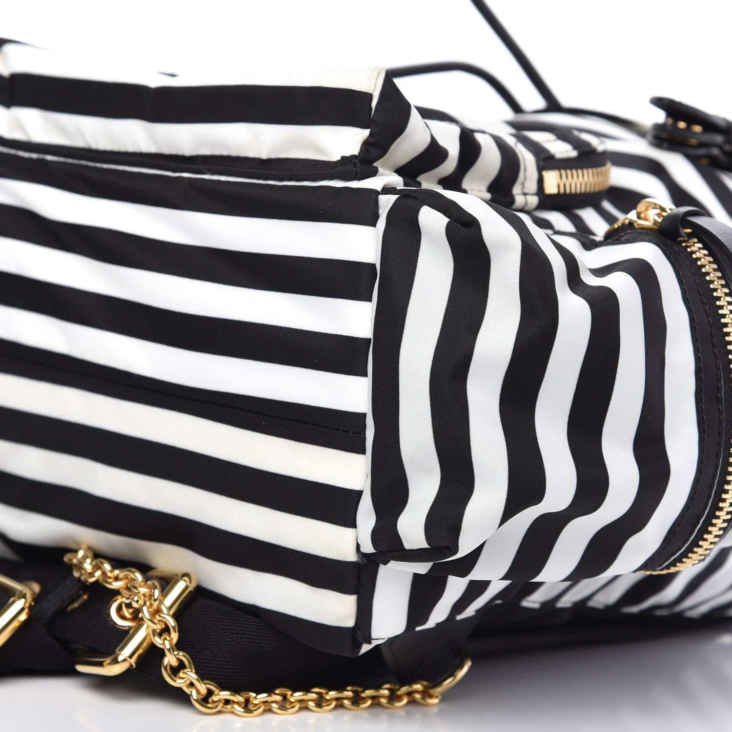 Burberry Nylon Striped Medium Rucksack Backpack Black White 7 of 13