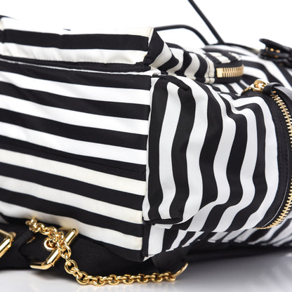 Burberry Nylon Striped Medium Rucksack Backpack Black White 7 of 13