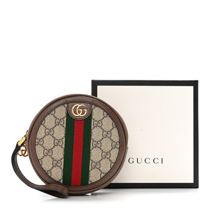 Gucci GG Supreme Monogram Web Ophidia Circle Wristlet Beige New Acero 11 of 12