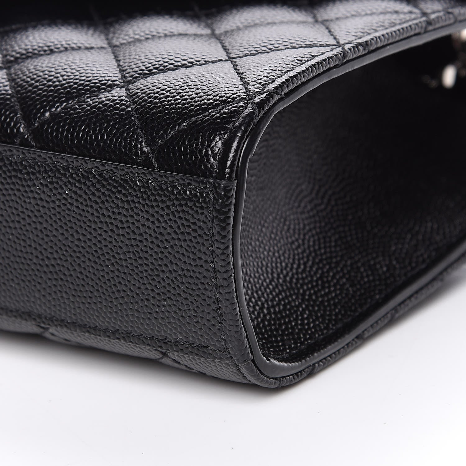 Saint Laurent Grain De Poudre Tri-Quilt Monogram Small College Bag Black 9 of 10