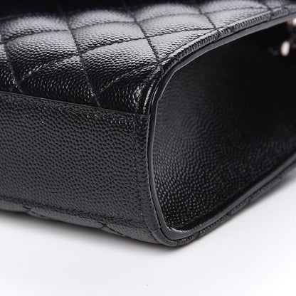 Saint Laurent Grain De Poudre Tri-Quilt Monogram Small College Bag Black 9 of 10