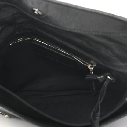 Balenciaga Agneau Giant 12 Silver Hardware Envelope Strap Clutch Black 5 of 8