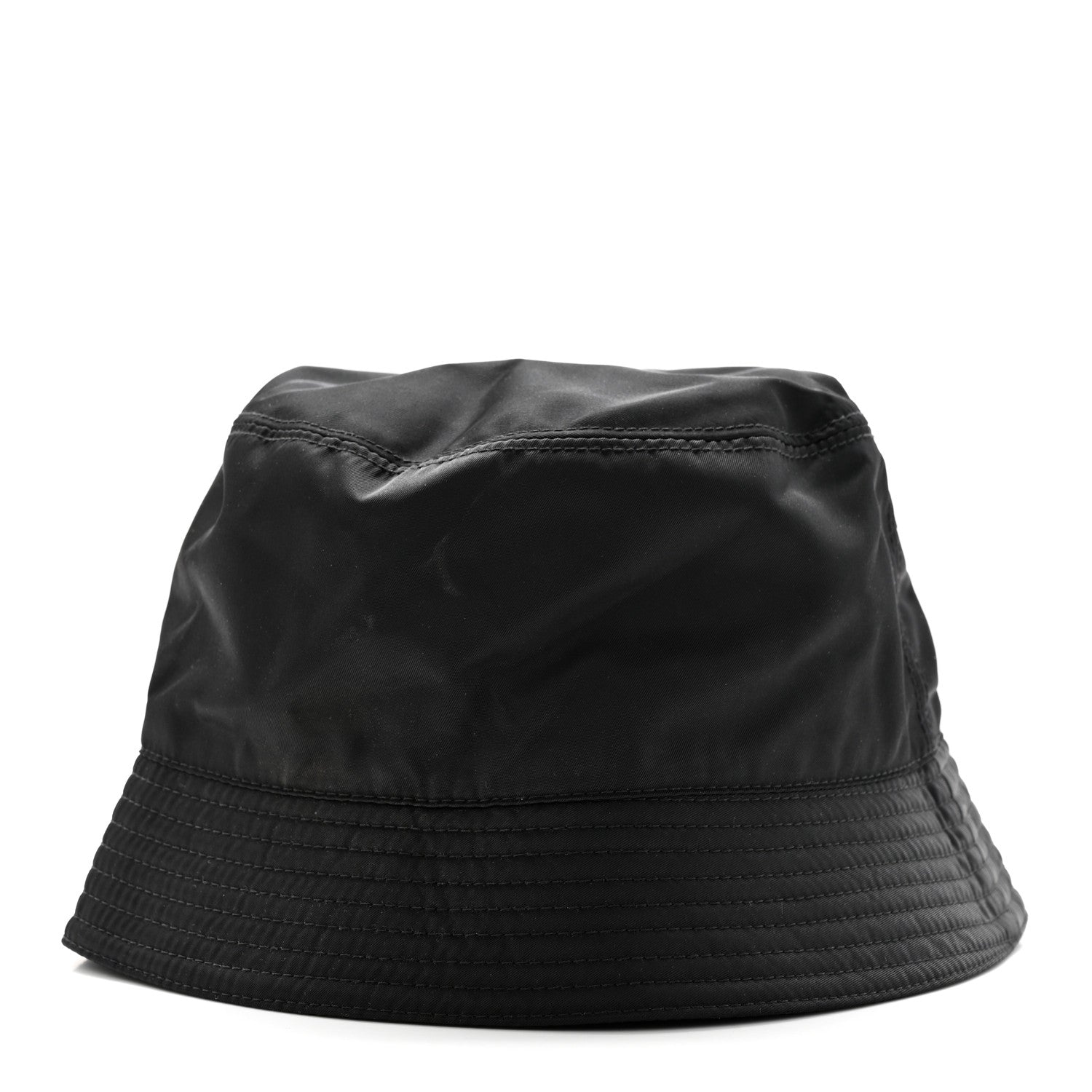 Prada Re-Nylon Metal Triangle Logo Womens Bucket Hat M Black 6 of 9