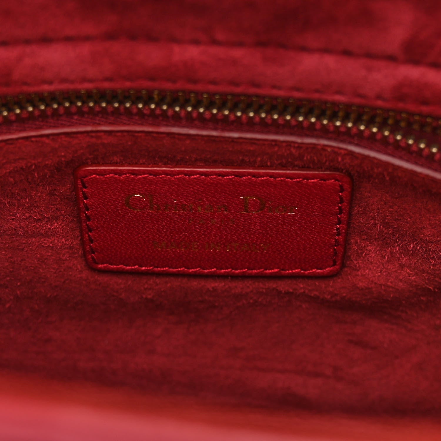 Christian Dior Lambskin Cannage Studded Small Supple Lady Dior Red 6 of 9