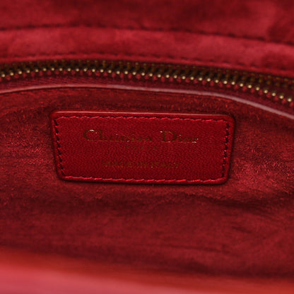 Christian Dior Lambskin Cannage Studded Small Supple Lady Dior Red 6 of 9