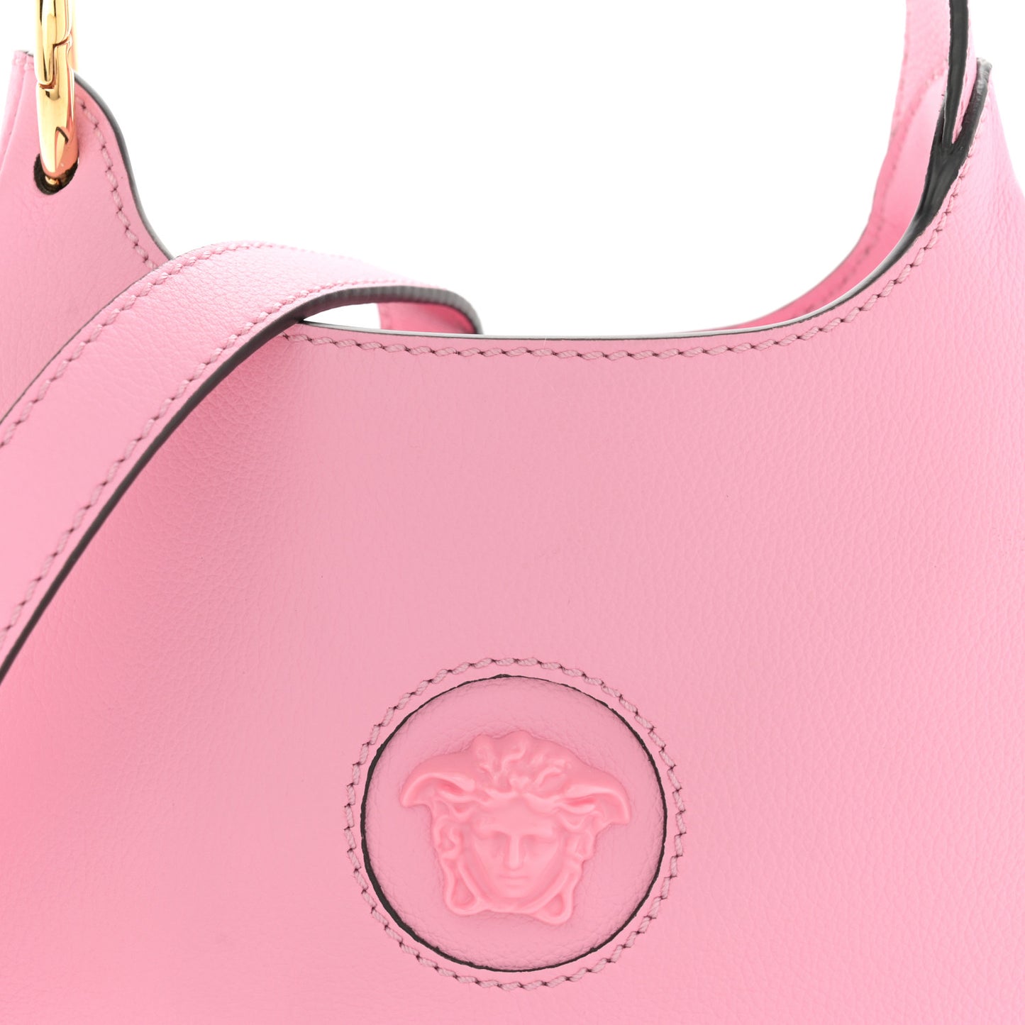Calfskin La Medusa Small Hobo Crossbody Pink