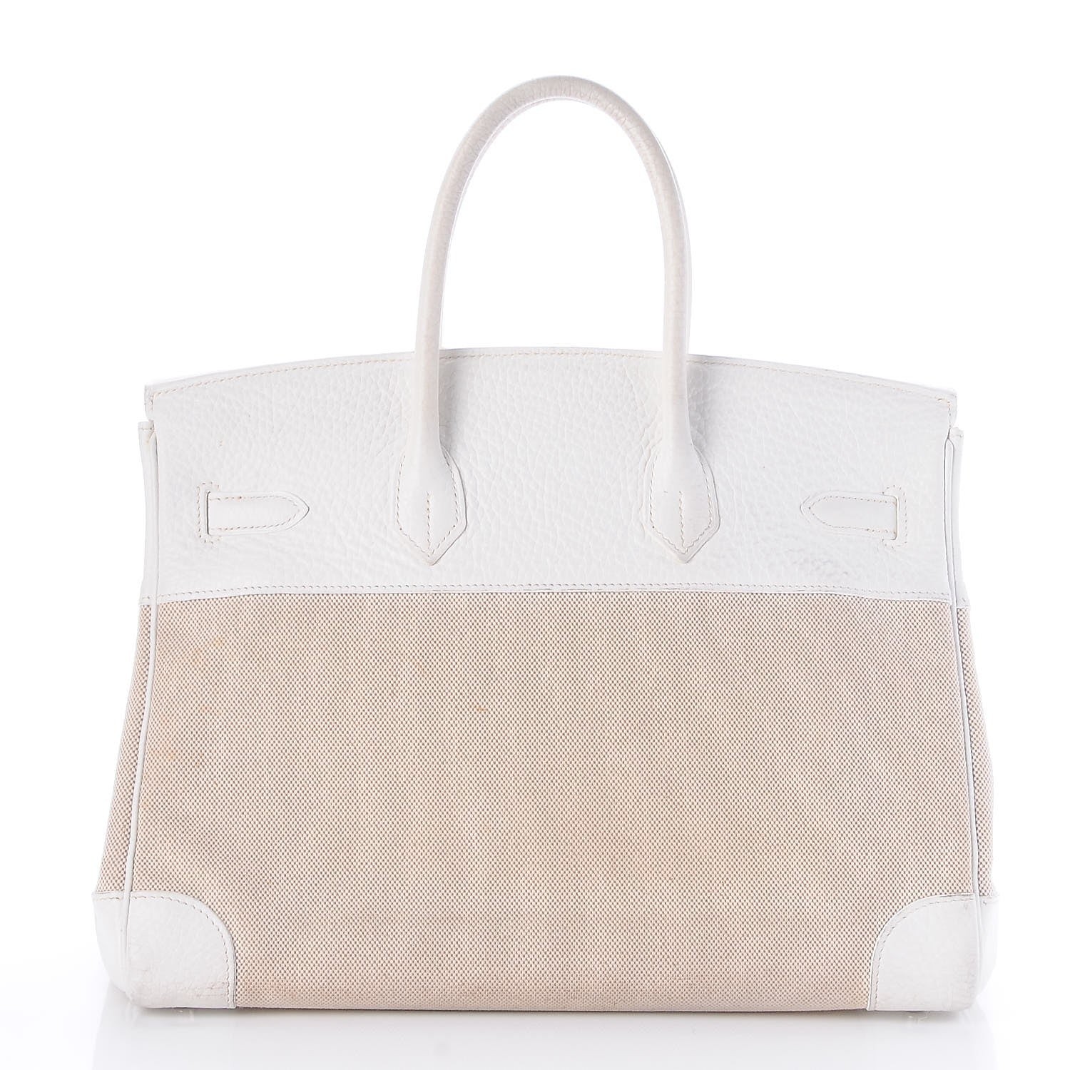 Hermes Toile Taurillon Clemence Birkin 35 White 4 of 41