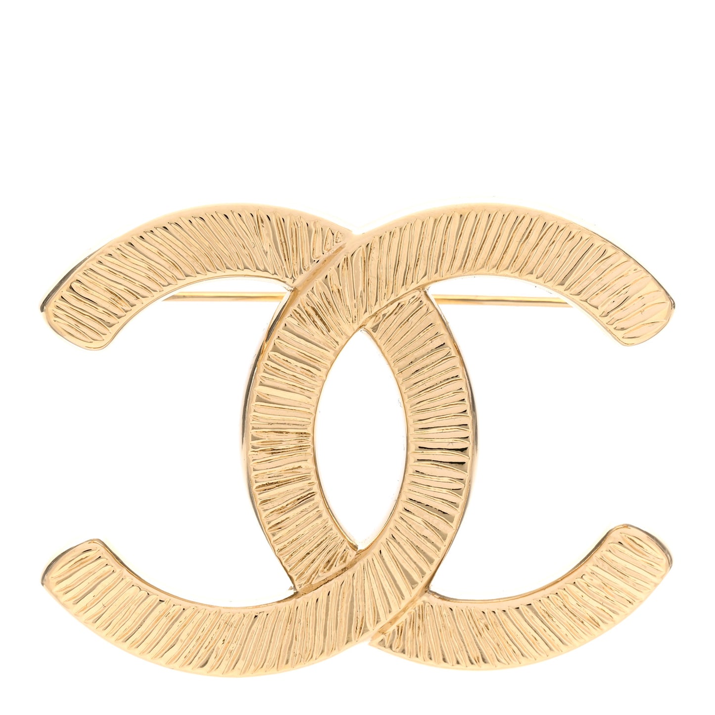 Metal CC Brooch Gold