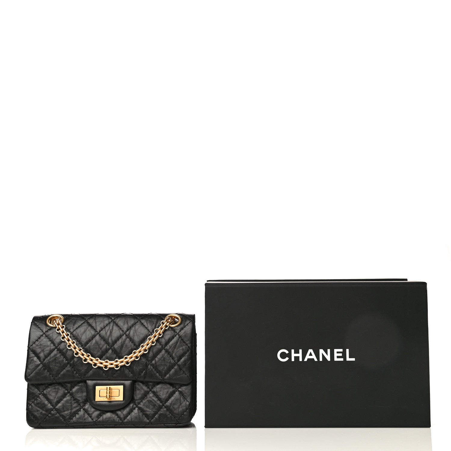 Chanel Aged Calfskin Quilted 2.55 Reissue Mini Flap Black 15 of 15