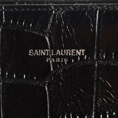 Saint Laurent Crocodile Embossed Medium Cabas Rive Gauche Black 6 of 10