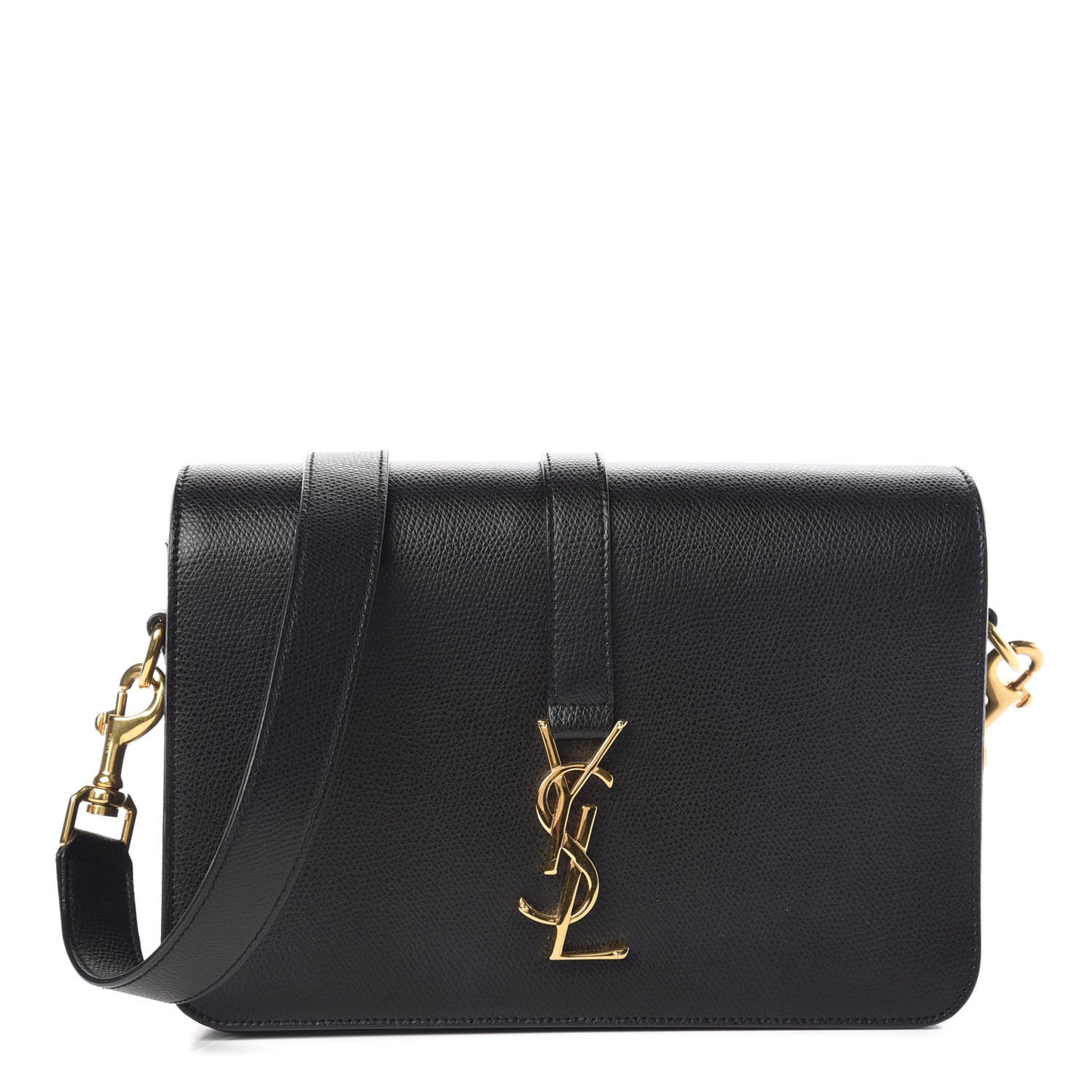 Textured Calfskin Medium Classic Monogram Universite Bag Black
