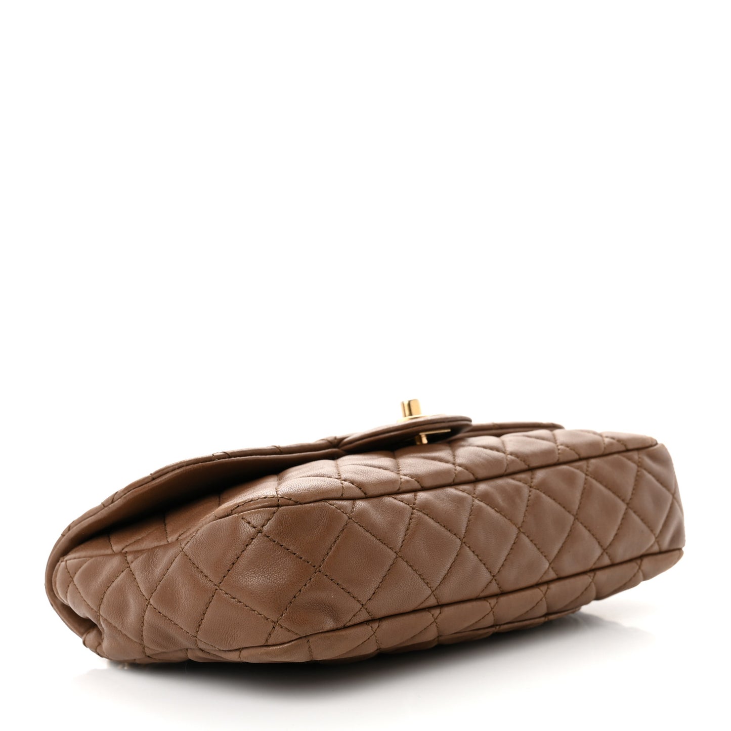 Lambskin Quilted Medium Cruise Charm Single Flap Brown
