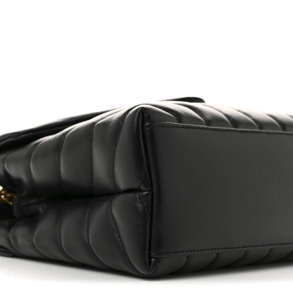 Saint Laurent Calfskin Y Quilted Monogram Small Loulou Chain Satchel Black 9 of 10
