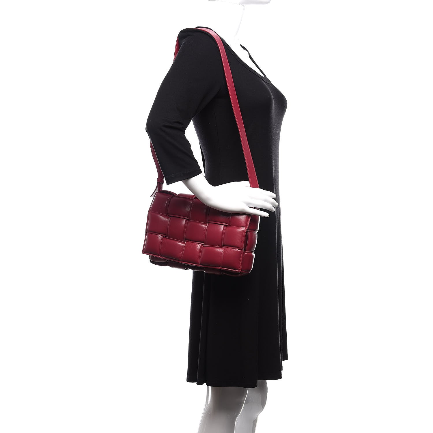 Bottega Veneta Paper Calfskin Maxi Intreccio Padded Cassette Crossbody Bag Amaranto 2 of 11