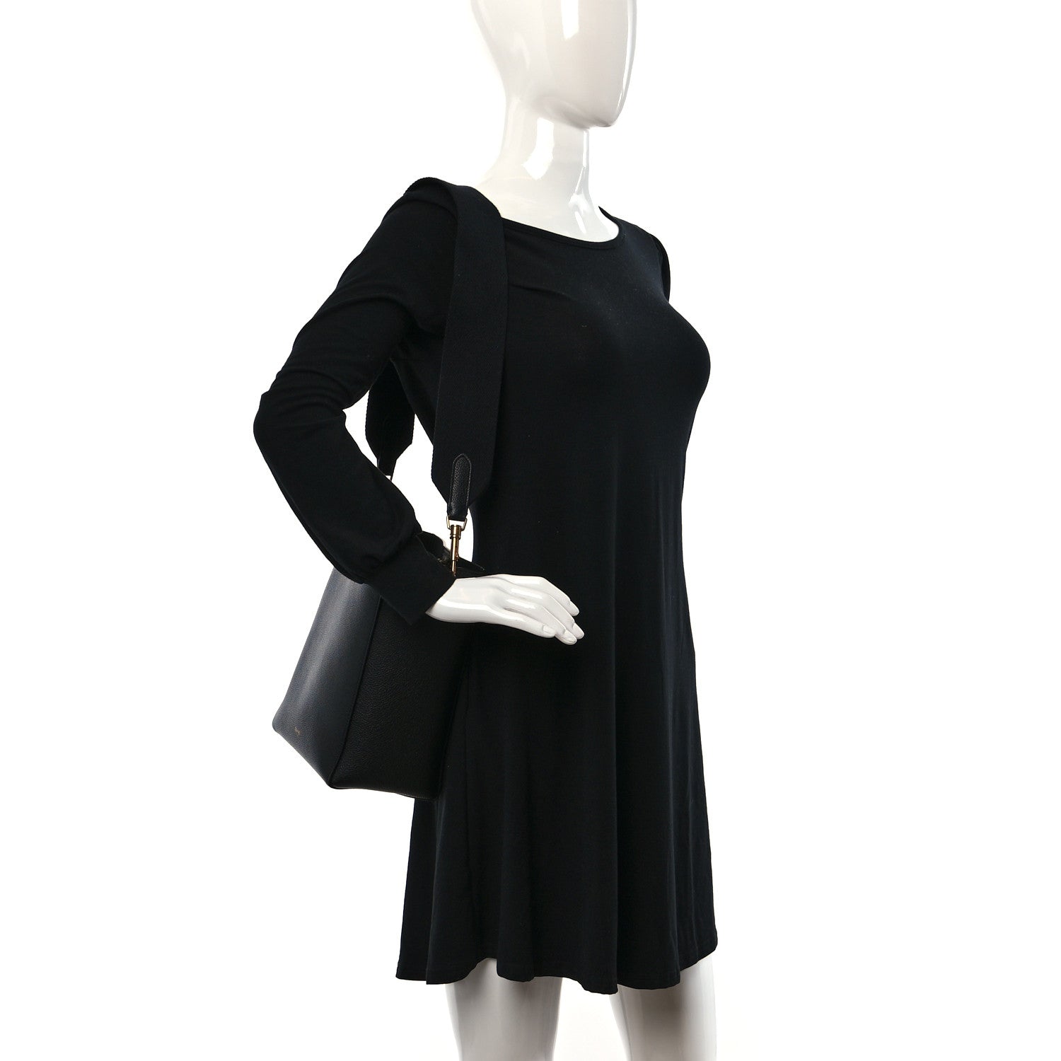 Celine Soft Grained Calfskin Small Sangle Bucket Bag Black 2 of 8