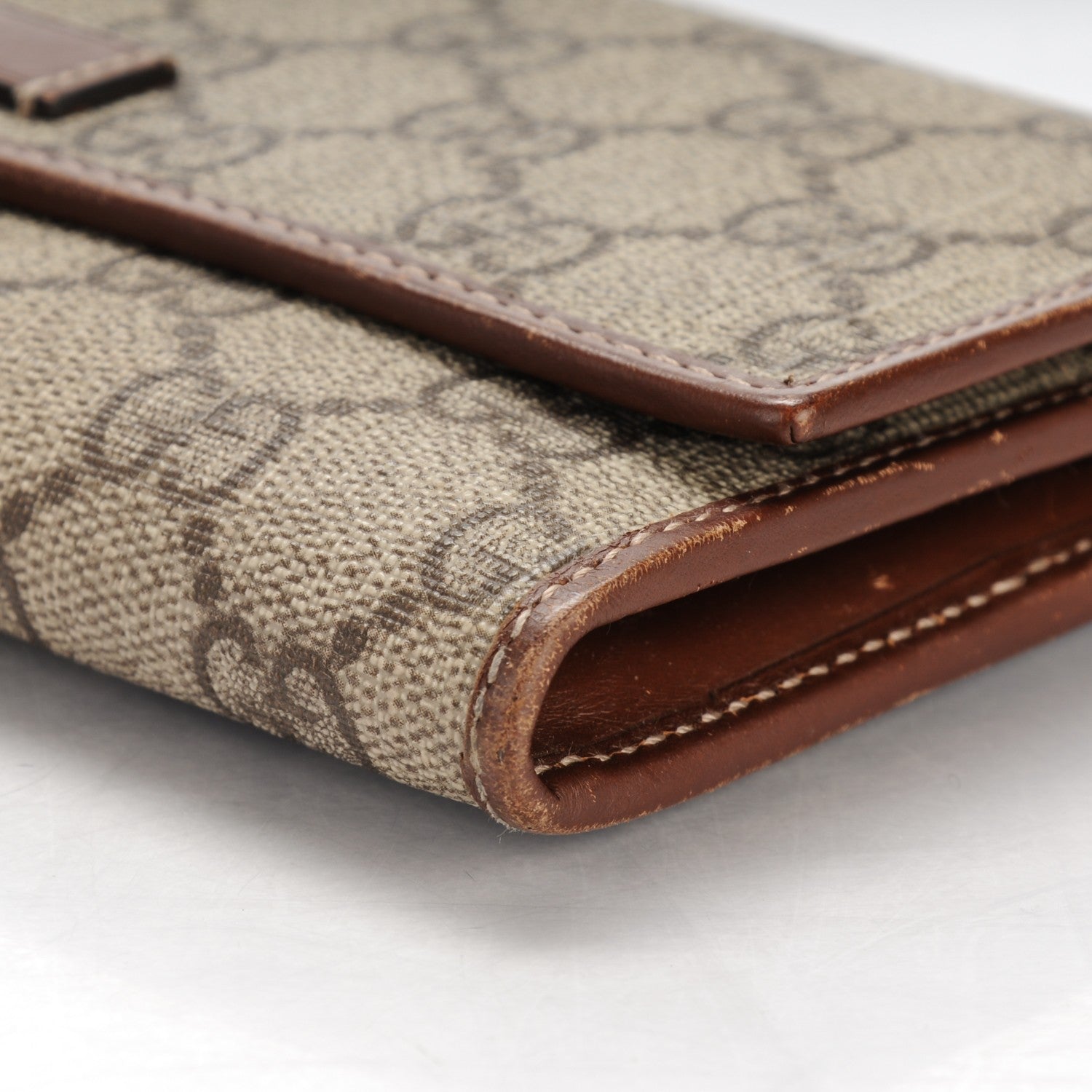 Gucci GG Plus Monogram Joy Continental Flap Wallet Beige Ebony Cuir 8 of 9