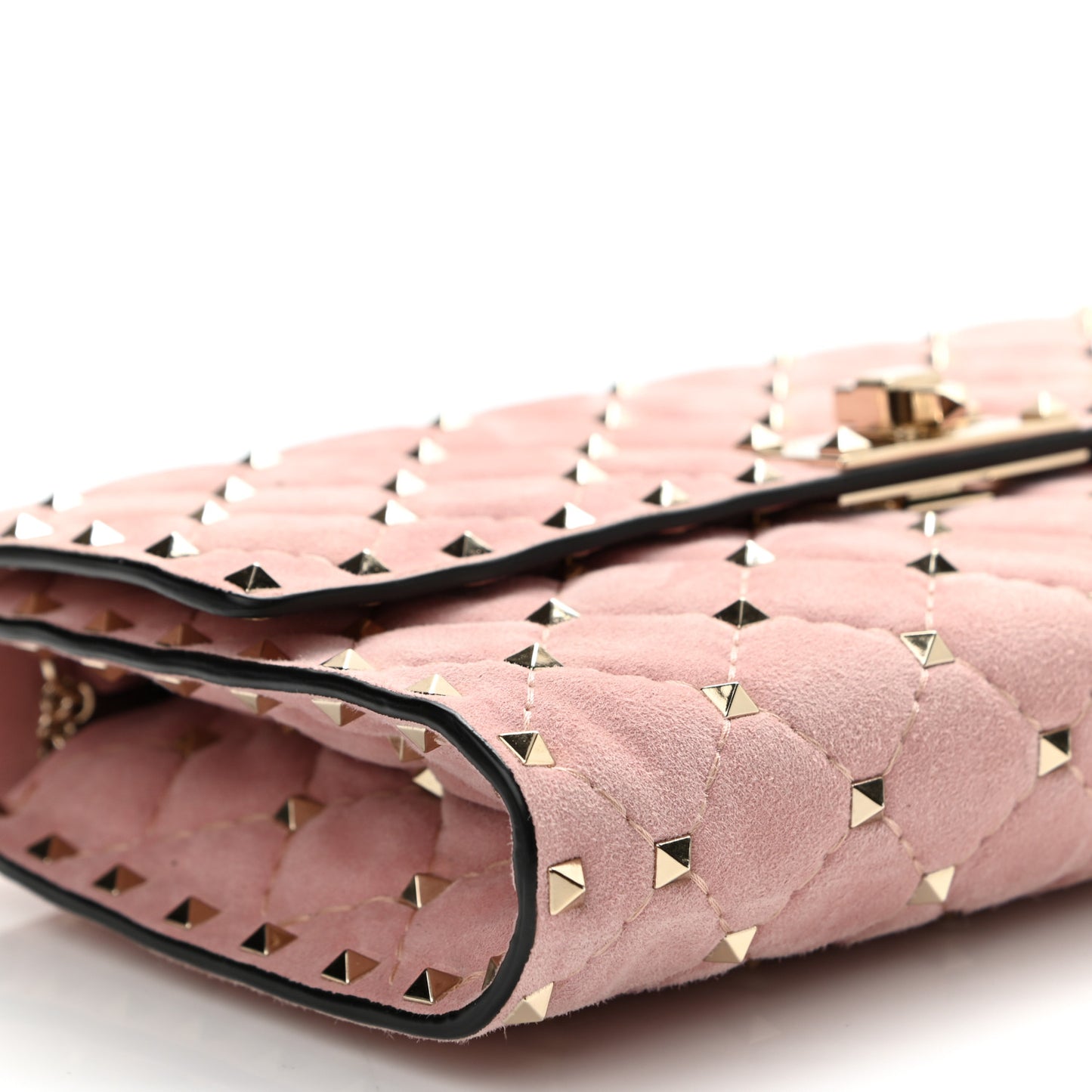 Suede Rockstud Spike Wallet on Chain Loto