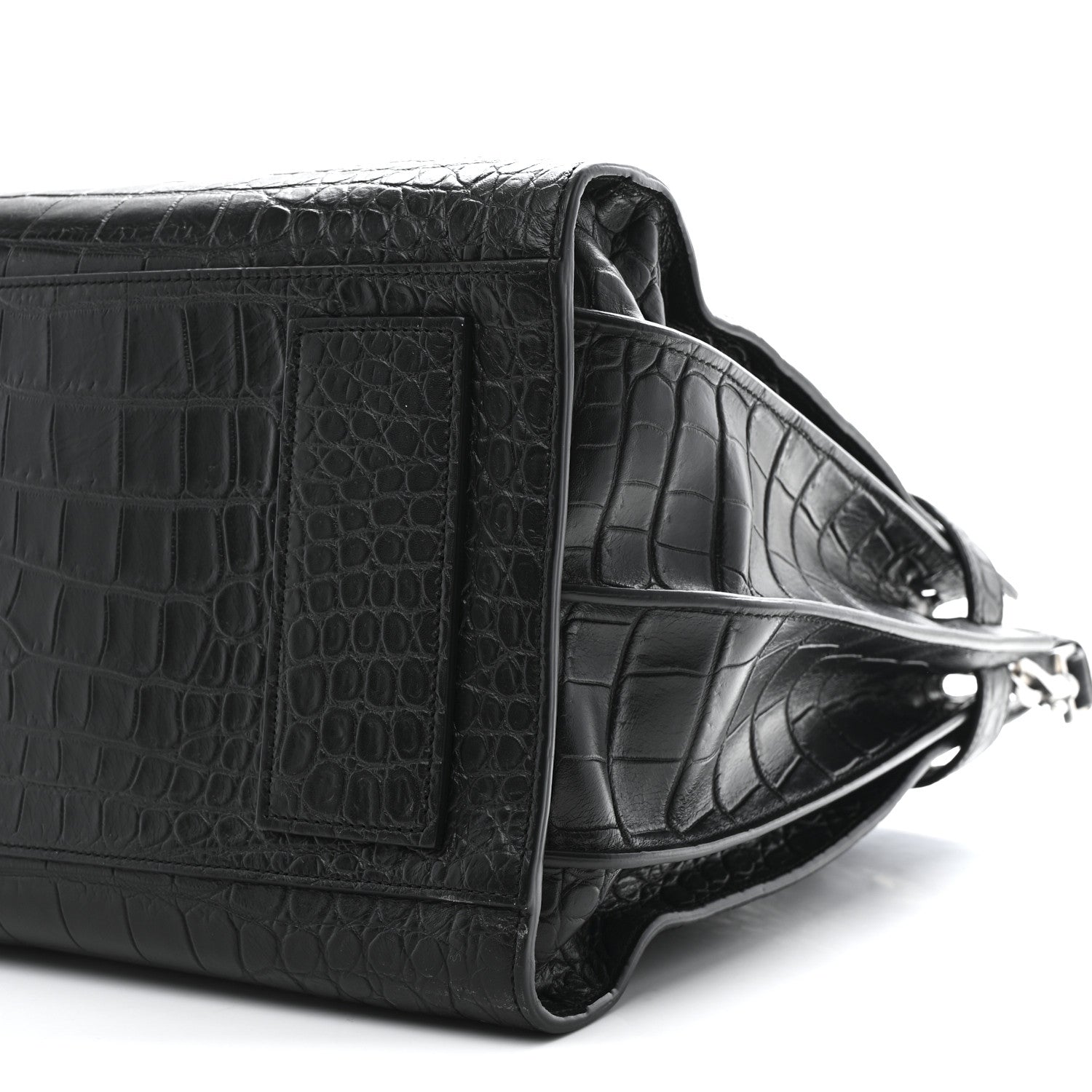 Saint Laurent Calfskin Crocodile Embossed Large Souple Sac De Jour Black 10 of 10